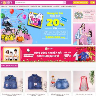 Theme Wordpress thời trang trẻ em đã Việt hóa Full Code - Bobby