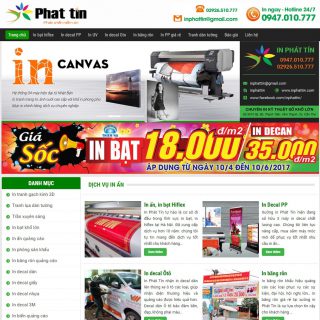Theme WordPress dịch vụ in ấn - In bạt Hiflex
