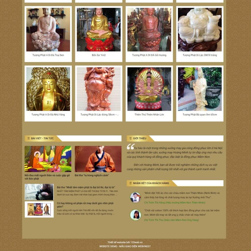 theme wordpress tượng phật