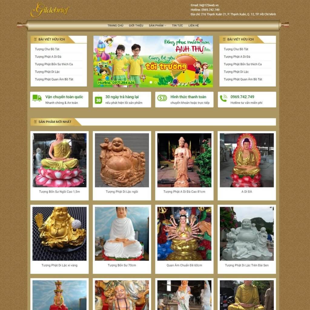 theme wordpress tượng phật