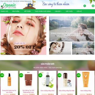 Theme WordPress bán mỹ phẩm đẹp - Organic