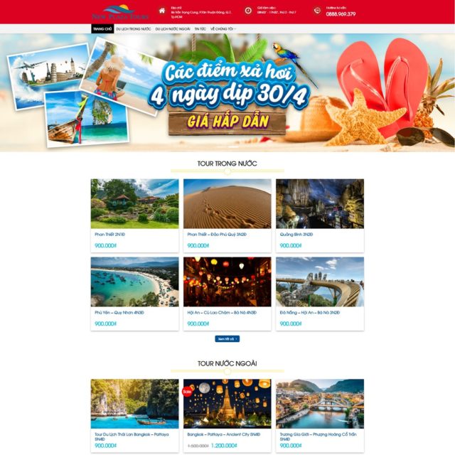 Giao diện WordPress du lịch Việt hóa mẫu số 2
