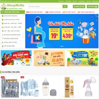 Giao diện web WordPress shop mẹ và bé mẫu số 2