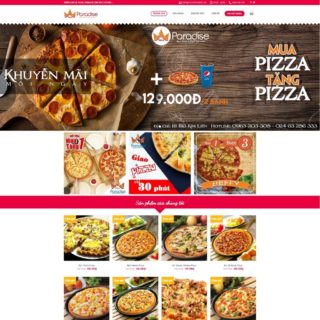 Giao diện web WordPress nhà hàng Pizza Paradise