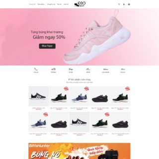 Giao diện web WordPress bán giày dép thời trang mẫu số 2