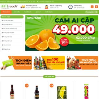 Theme WordPress thực phẩm rau sạch, củ quả mẫu số 3