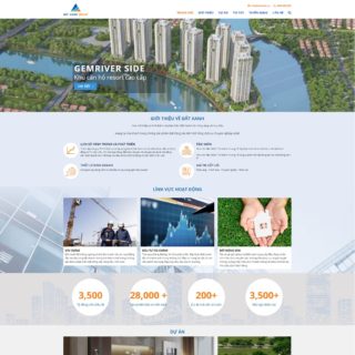 Giao diện web WordPress công ty bất động sản giống datxanh.vn