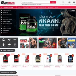 Giao diện web WordPress thực phẩm chức năng GymShop