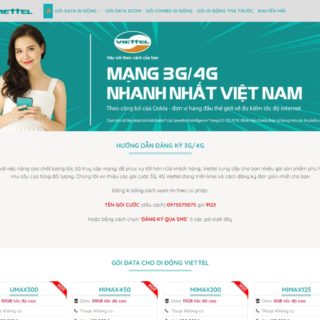 Theme WordPress đăng ký gói cước data 4G Viettel
