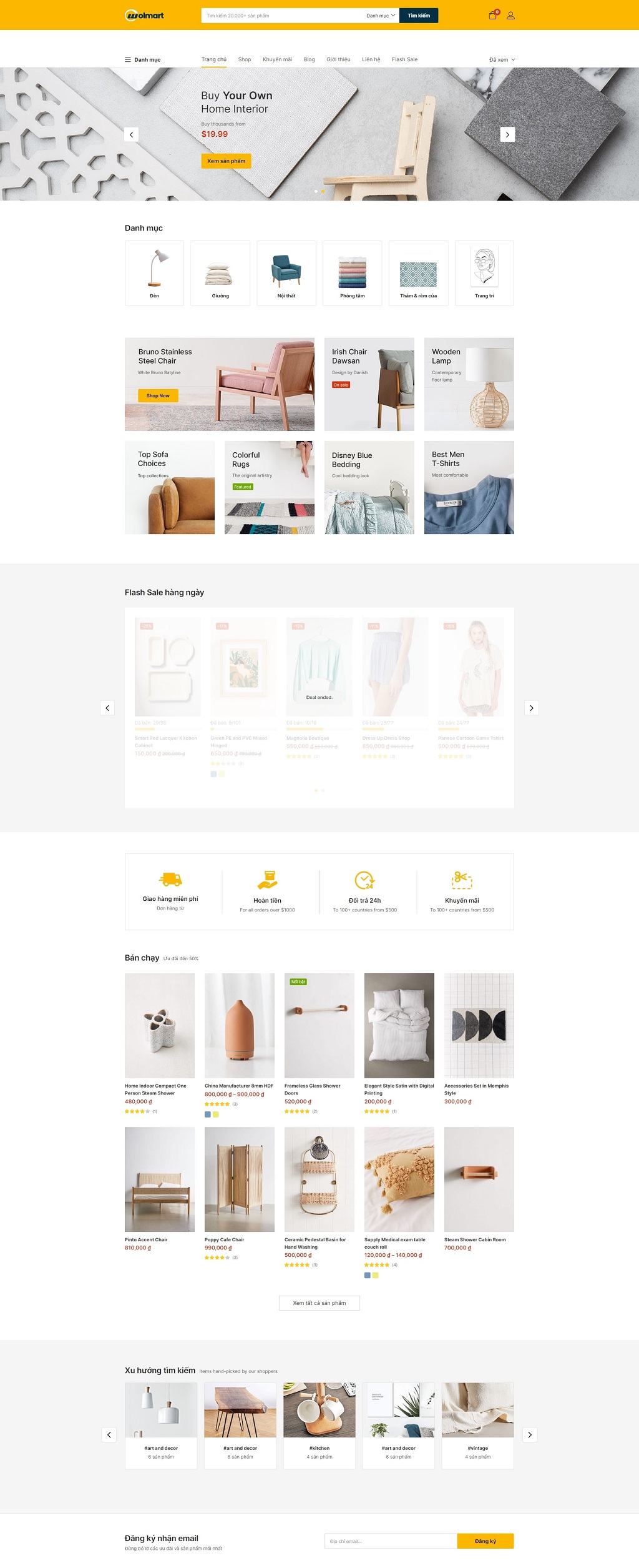 Theme WordPress Elementor nội thất mẫu số 1