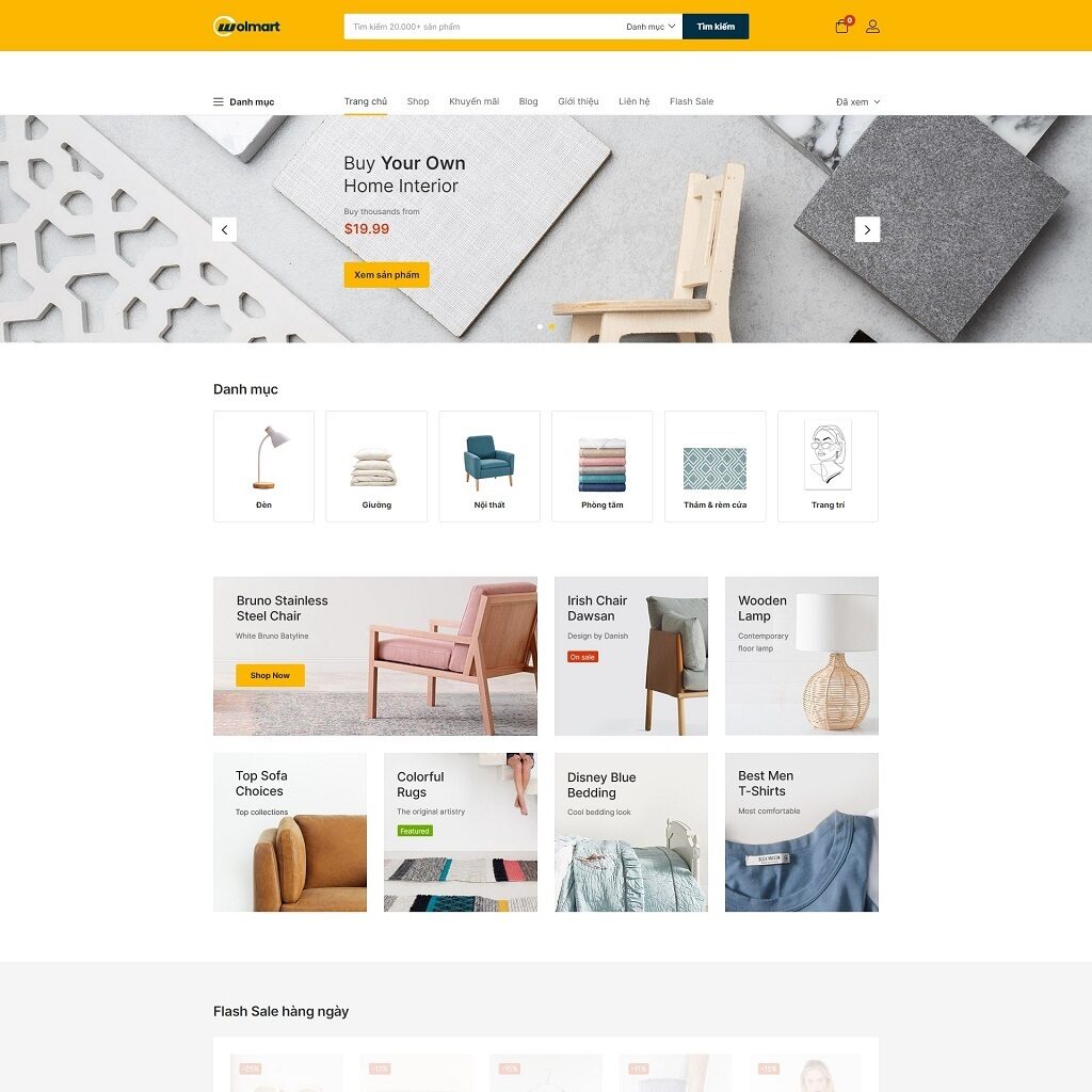 Theme WordPress Elementor nội thất mẫu số 1