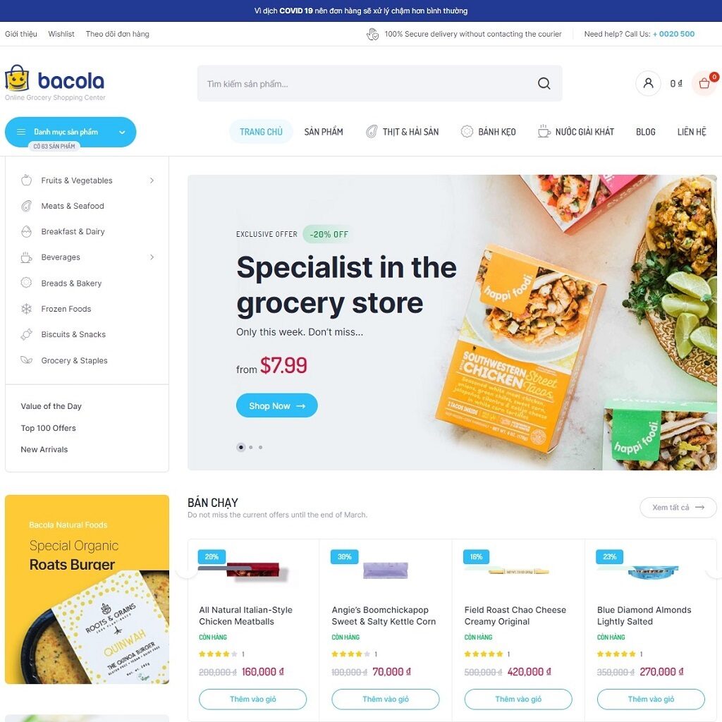 Theme WordPress Elementor thương mại điện tử mẫu số 2